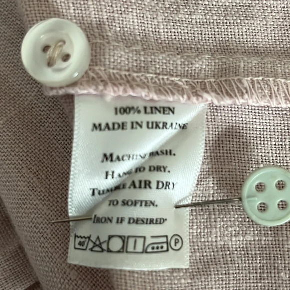 Crown Linen Designs Lagenlook Button Front Oversized Linen Dress - Size Small - Picture 6 of 6